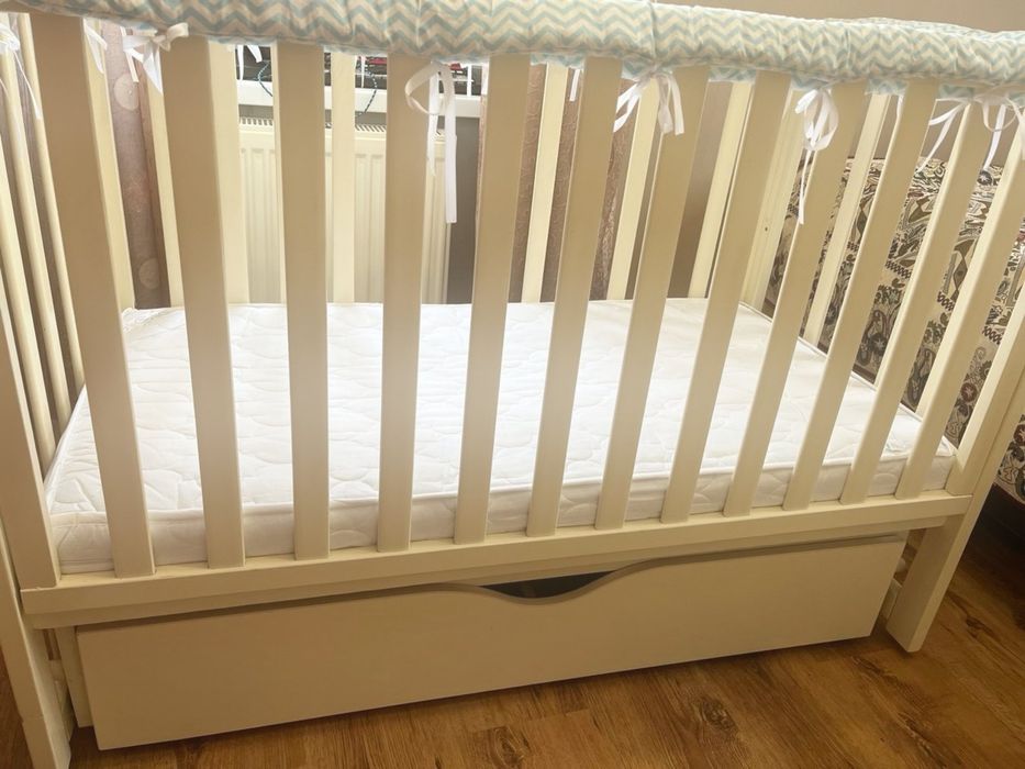 Ліжечко дитяче Верес ЛД з шухлядою та  матрацем з кокосовою койрой