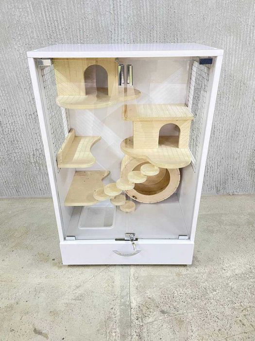 Вітрина-клітка для шиншили / дегу / щура 90×60×40 — дерев'яна, стильна, простора