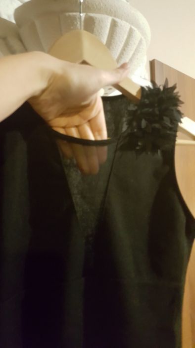 Premium czarne body z piórami S 36 sztos