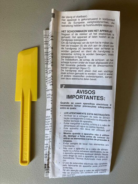Triturador de Alimentos (Passe-Vite) Elétrico Ariete (instruções)