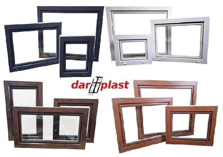 Okno 700 x 1000 INWENTARSKIE Gospodarcze Białe Antracyt ZŁ.Dąb Orzech