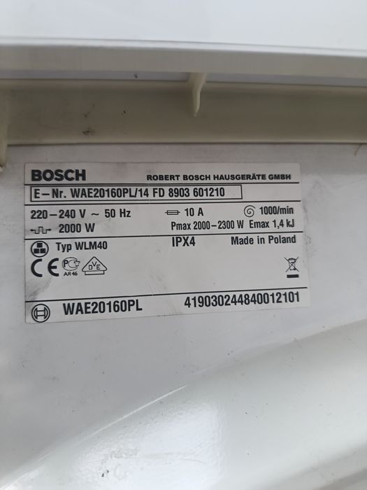 Części do pralki Bosch WAE20160PL/14