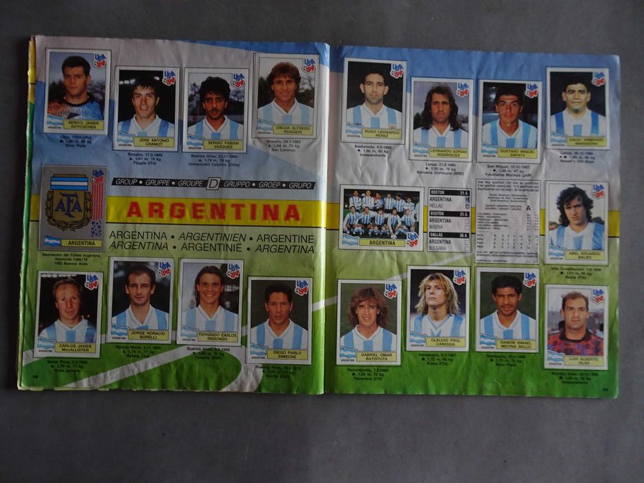 Caderneta cromos de futebol USA 94 World Cup Panini (faltam 2 cromos)