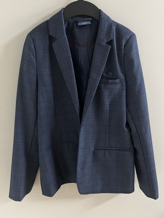 Marynarka - odcienie niebieskiego, krateczka - Coccodrillo 152 cm