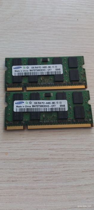 Pamięć RAM Samsung do laptopa 2Gb 2 sztuki DDR2