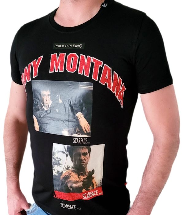 Philipp Plein Koszulka Scarface motyw z aktorem czarna