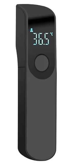 Termometr bezdotykowy na podczerwień – alarm gorączki, czarny, 2xAAA