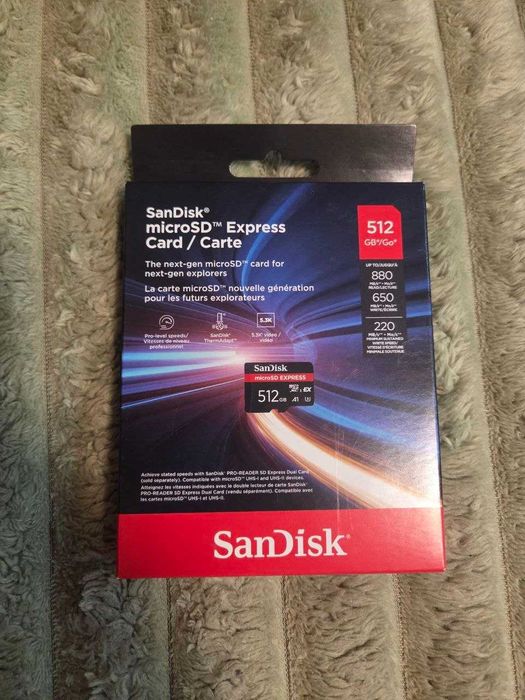 Карта пам'яті SanDisk 512GB microSDXC class 10 UHS-I U3 A1 Express (SDSQXFN-512G-GN4NN) (Нова)