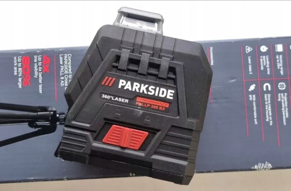 Akumulatorowy laser krzyżowy Parkside, 4 V, PKLLP 360 B3 - z akumualto