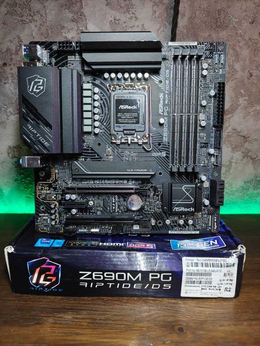 Материнська плата ASRock Z690M PG Riptide/D5 (LGA1700) 12-13-14 Intel