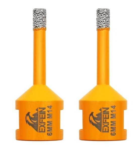 EXFEIN otwornica diamentowa do gresu 6mm M14 2 sztuki