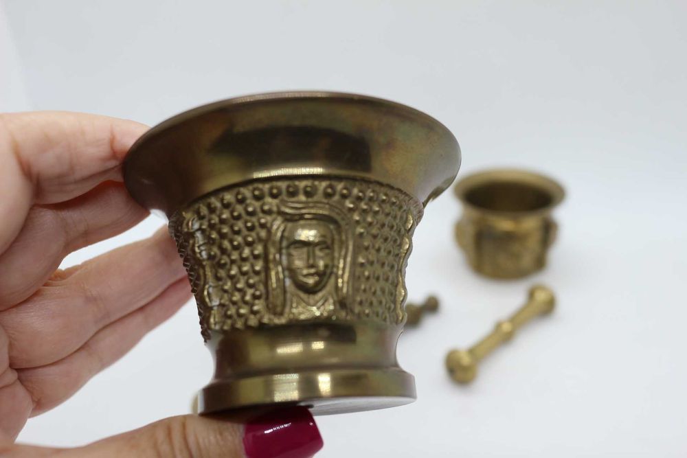 Antigo Almofariz em Bronze completo XIX