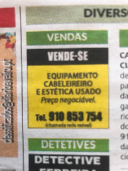 Equipamento de cabeleireiro