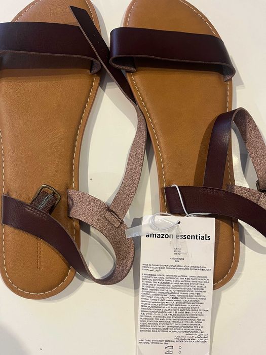 Sandały damskie burgundowe NOWE- Duży rozmiar 46 (UK12/US14)