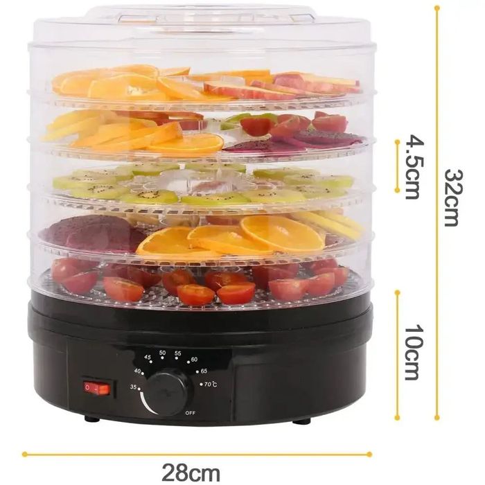 Електро сушарка для фруктів і овочів 5 ярусів, 800 Вт, Rainberg RB-912