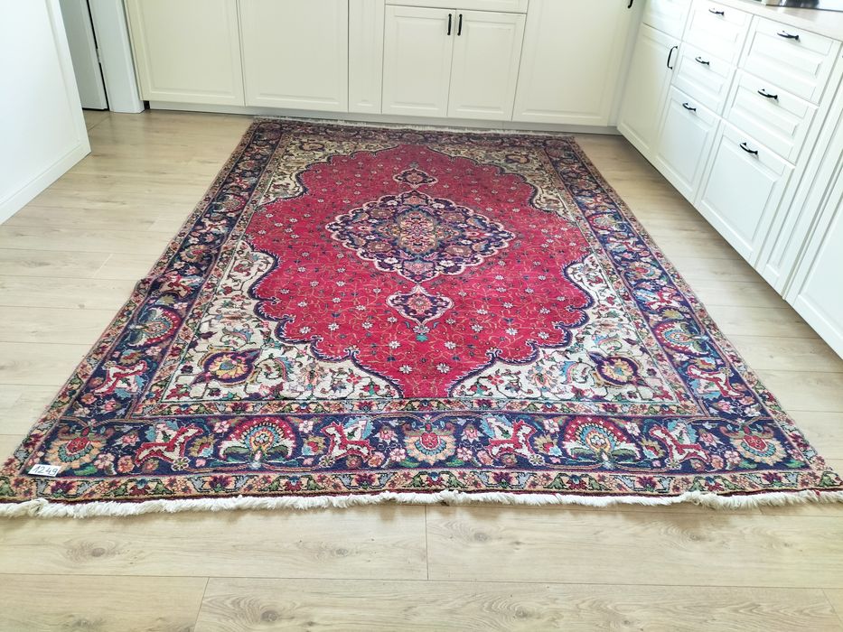 Przepiękny Irański Tebriz ręcznie tkany wełniany dywan 200x290cm