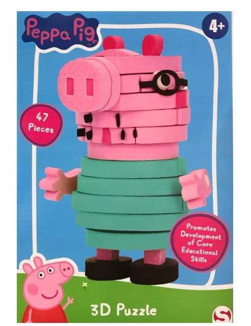 Puzzle Piankowe 3D Świnka Peppa 47El. Tata Świnka