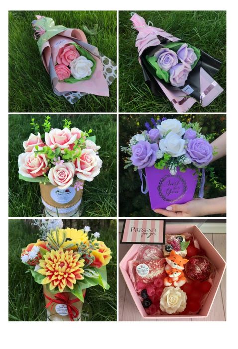 Букет з мила.Квіти з мила.Букет из мыла на день рождения.Оригинальный