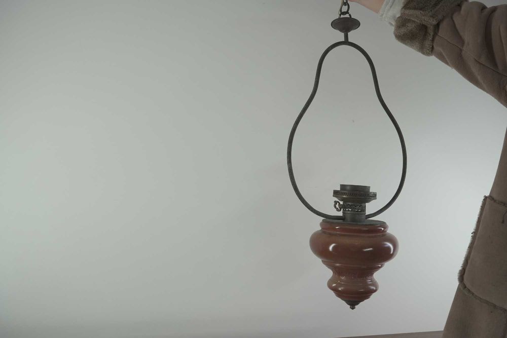 Candeeiro de teto antigo a Petróleo (Adaptado a Electrico)