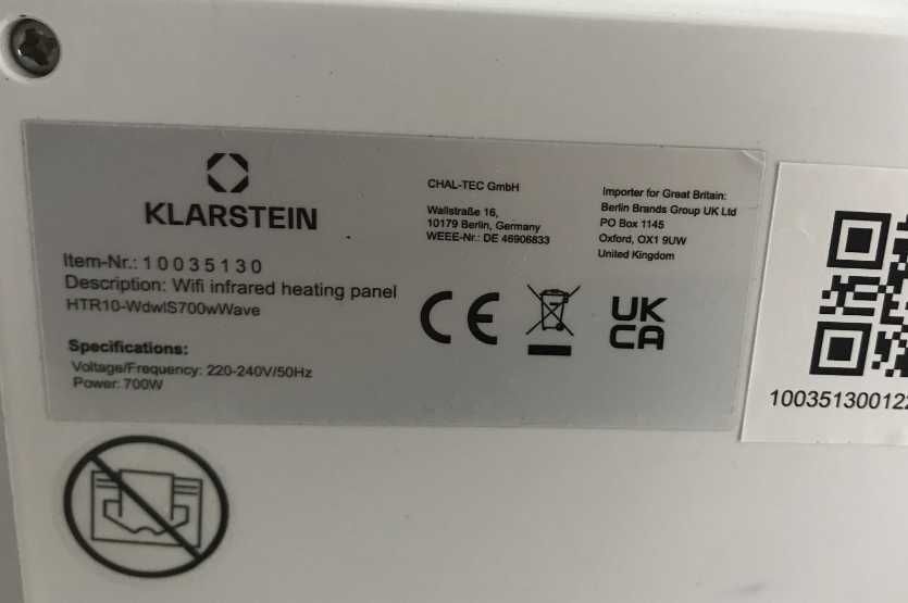 Инфракрасный обогреватель-картина Волны KLARSTEIN Wonderwall air art