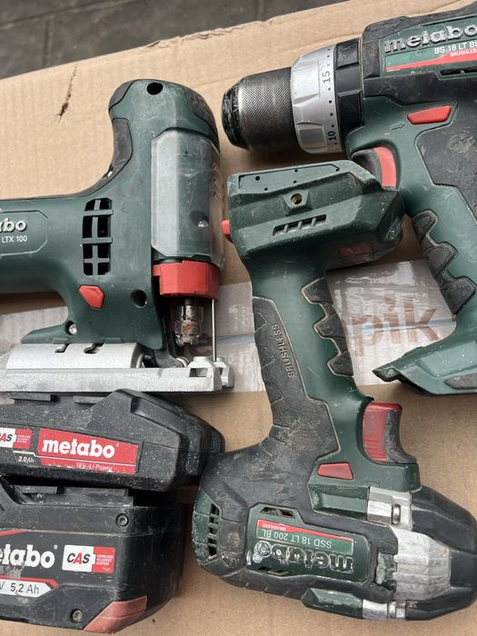 METABO 18V BL | Wyrzynarka, Wkrętarka, Zakrętarka + 2x Aku CAS