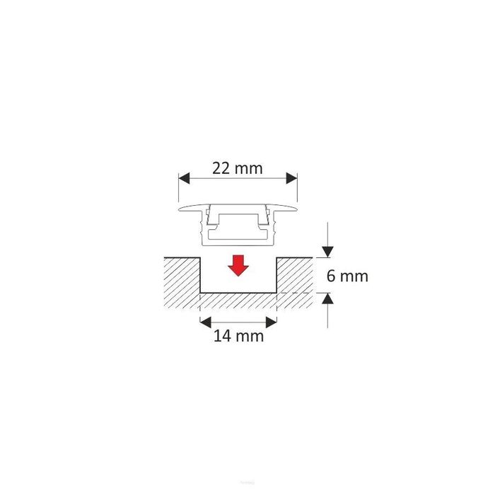 Profil LED wpuszczany INLINE MINI XL 3m*9=27m + klosze NOWE