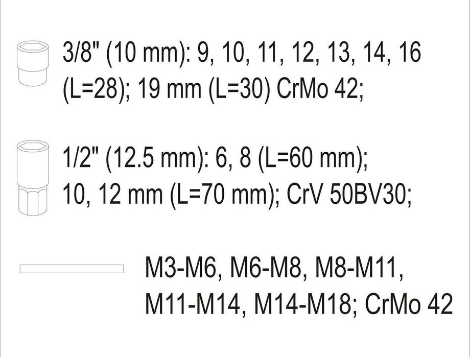 Набір шпилькоковертів , екстракторів