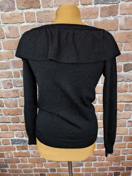 Orsay sweter pullover z metaliczną nitką odkryte ramiona m