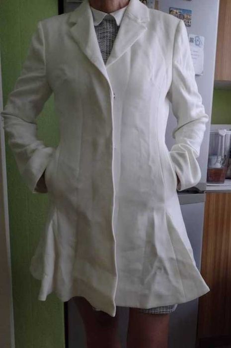 (38/M) ASOS/ Biały płaszcz do ślubu, płaszcz z Londynu, NOWY