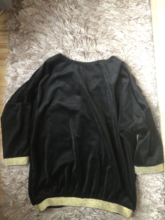 Bluza welurowa ze zdobieniami