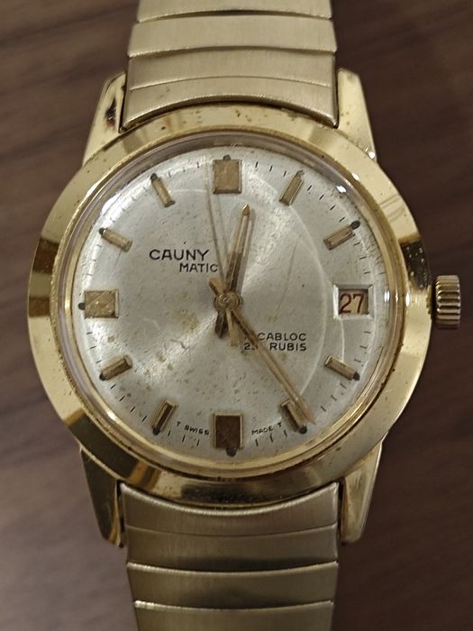 Relógio vintage Cauny Matic 25 rubis