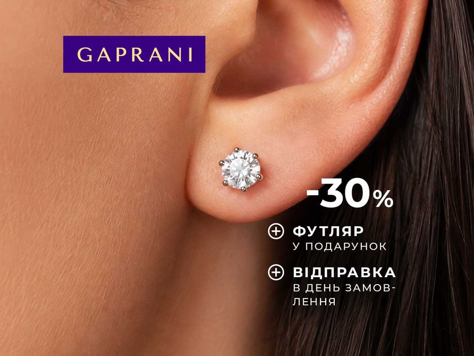 Сережки срібні з муасанітами (лабораторні діаманти) та платиновим покриттям. Два сертифікати на камені в комплекті. Пусети 925 (оригінальне срібло)