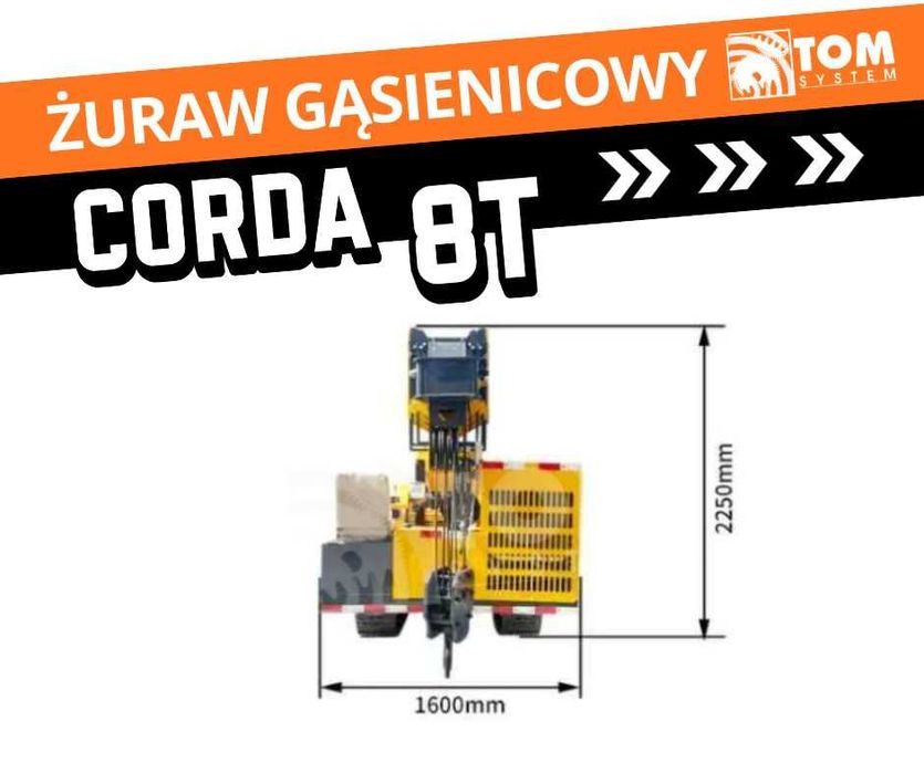CORDA - Dzwig żuraw gąsienicowy 8T - 18m NOWY Hybryda z UDT