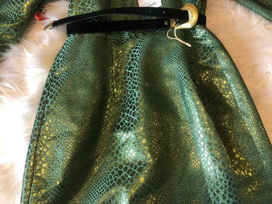 vestido novo forever unique verde com cinto tamanho s