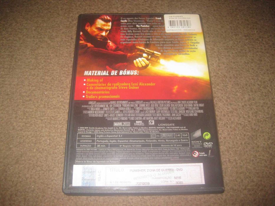 DVD "Punisher: Zona de Guerra" com Ray Stevenson