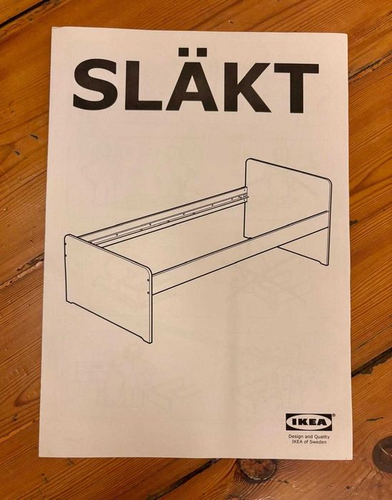 Estrutura de cama individual com estrado e 3 caixas de arrumação