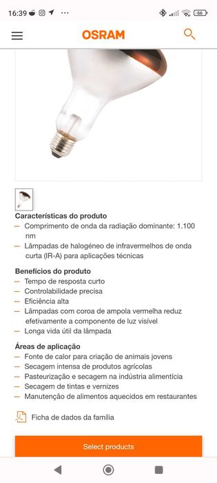 Lâmpadas E27 250 watts