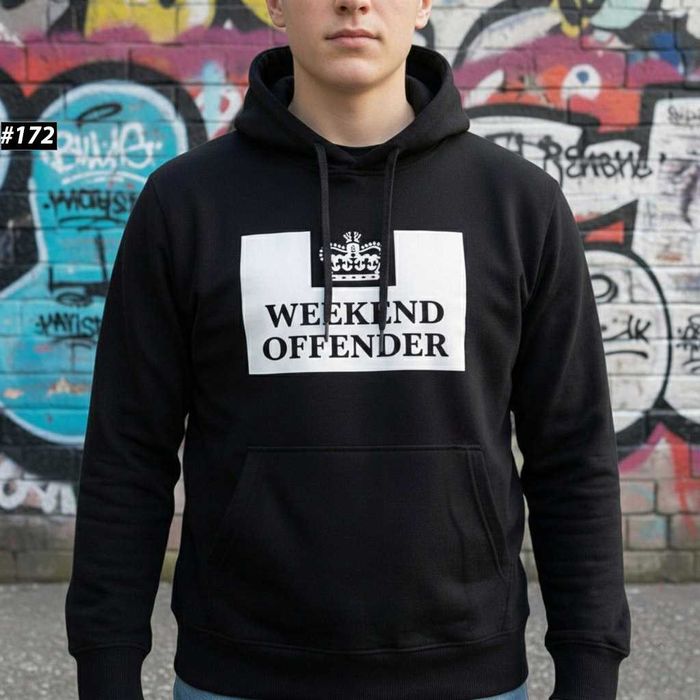 Худи Черное WEEKEND OFFENDER Leo Gregory — Толстовка Кофта Викенд Оффендер — XS/XL