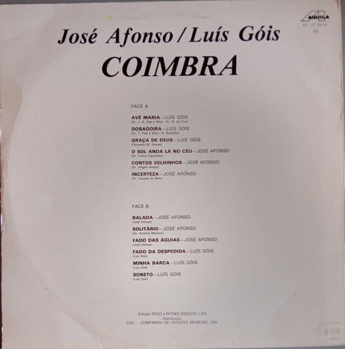 José Afonso / Luis Góis	- - - - -		Coimbra	- - - - -	LP