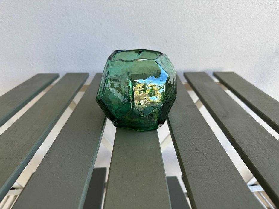 2 suportes para velas vidro verde CASA