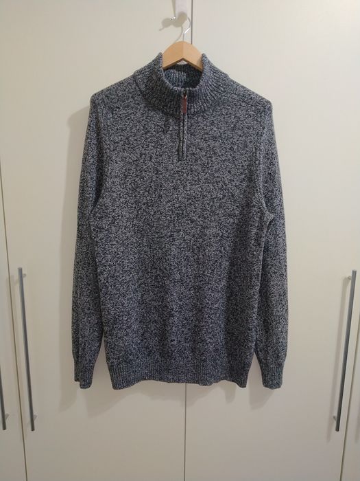 Кофта zip Lands End шерсть гольф серый uniqlo massimo dutti