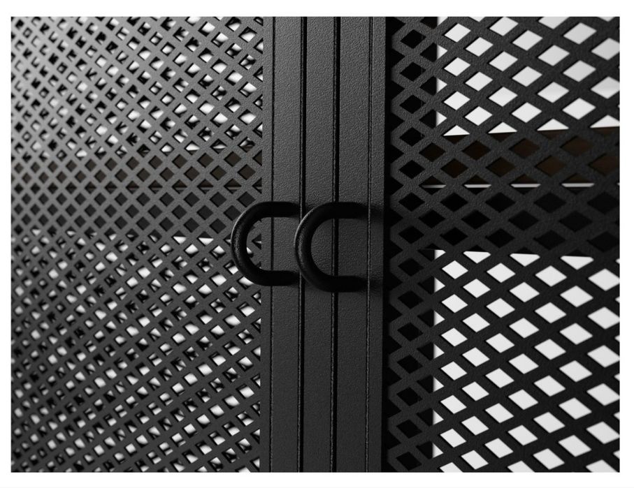 IKEA FJÄLLBO – Móvel TV industrial preto/madeira 150 cm