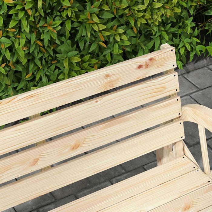 Banco de Jardim de Madeira com Apoios em Forma de Roda Carroça