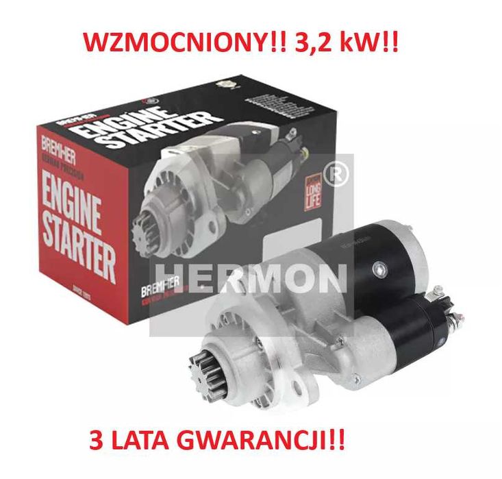 Wzmocniony rozrusznik C-330 C-360 Ursus Bremher 12V 3,2 kW 3 lata