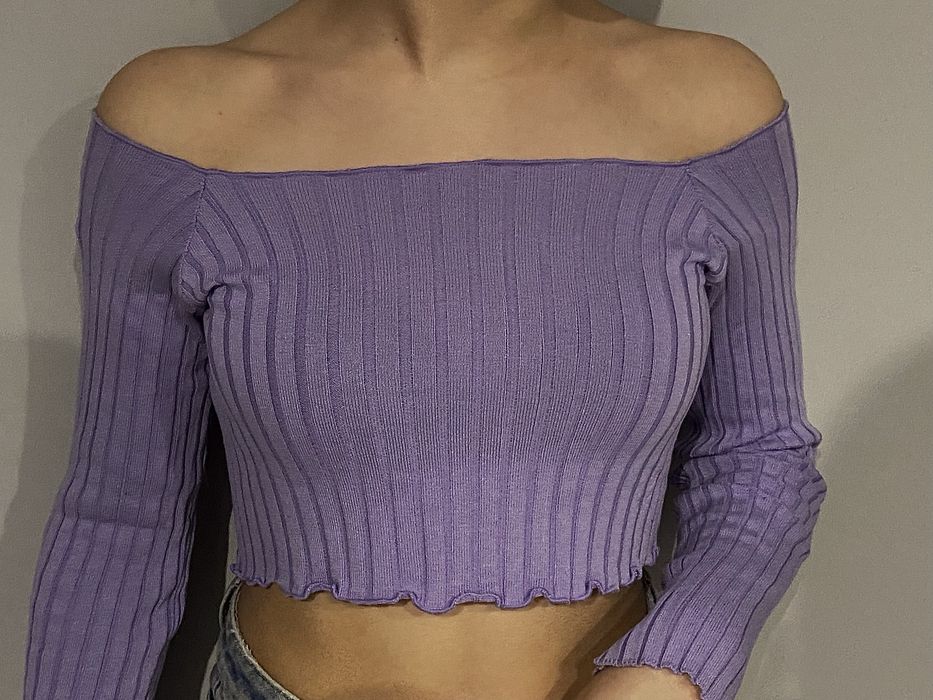 Топ фіолетовий в широкий рубчик