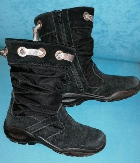 Ecco buty kozaczki 32 czarne skóra zamszową dla dziewczynki