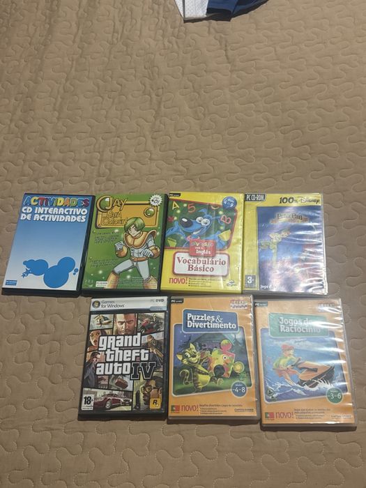 Lote 7 Jogos PC CD-ROM/DVD – GTA IV, Peter Pan, Jay Jay, Puzzles e Mais para pc em cd