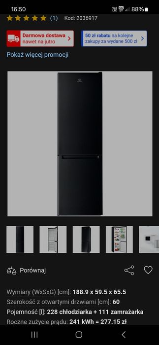 Lodówka Indesit czarna