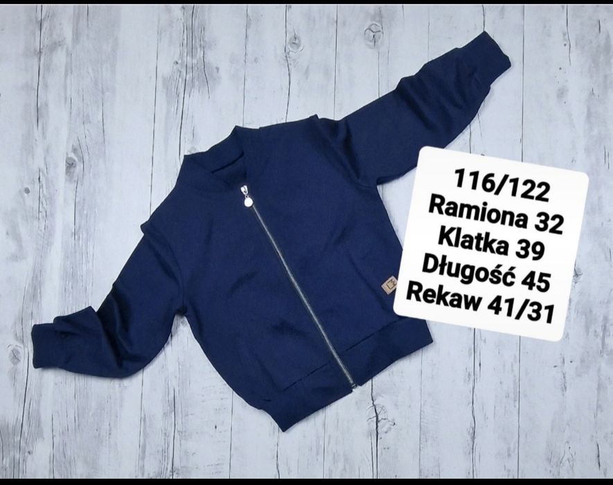 Bluza Bomberka Mimi bawełniana r 116 granatowy,grafit,  morski, bez