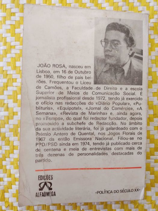 DIÁLOGOS COM SÁ CARNEIRO 
 João Rosa
Prefácio de Francisco Sá Carneiro